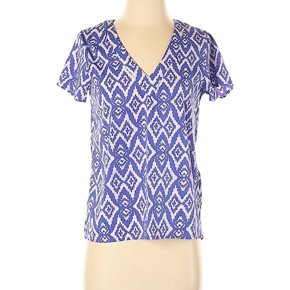 Vila Purple/White Abstract Print Top XS
